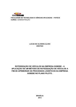 roteiriza&ccedil;&atilde;o de ve&iacute;culos na empresa sobebe - a