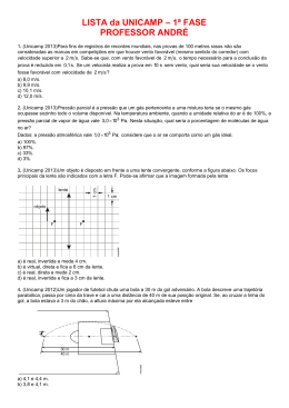 LISTA da UNICAMP – 1ª FASE PROFESSOR ANDRÉ