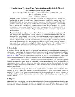 Simulaomo de Trifego: Uma Experirncia com Realidade Virtual