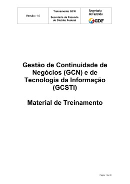 Apostila de Treinamento GCN. - Secretaria de Estado de Fazenda