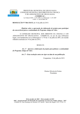 Resolução Nº 566/2015 - Prefeitura Municipal de Uruguaiana