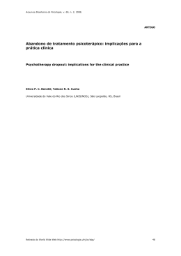 implica&ccedil;&otilde;es para a pr&aacute;tica cl&iacute;nica - Arquivos Brasileiros de Psicologia
