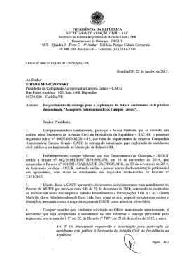 Campos Gerais - Secretaria de Aviação Civil