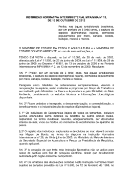 Instrução Normativa Interministerial MPA/MMA N° 13 2012