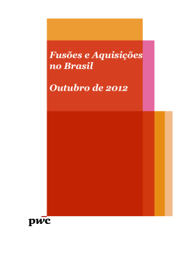 Fusões e Aquisições no Brasil Outubro de 2012