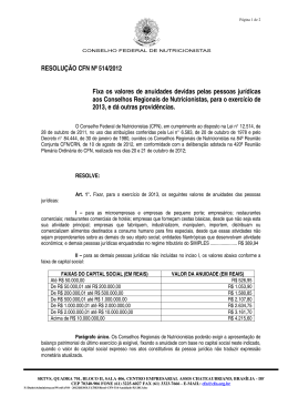 RESOLUÇÃO CFN nº 514/2012 - Conselho Federal de Nutricionistas
