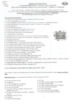 2° Período - Escola Mundo Feliz