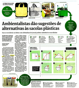 ALTERNATIVAS Ao uso oA sAcoLA PL&Aacute;STICA No