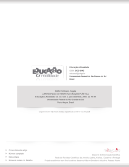 Redalyc.A PERCEP&Ccedil;&Atilde;O DO TEMPO NA CRIA&Ccedil;&Atilde;O PL&Aacute;STICA