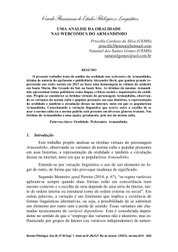 an&aacute;lise da oralidade nas webcomics do Armandinho