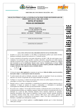 EDITAL N&ordm; 42/2014 PROVA DE ENFERMEIRO