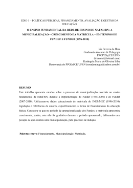 a municipaliza&ccedil;&atilde;o &ndash; crescimento da matr&iacute;cula