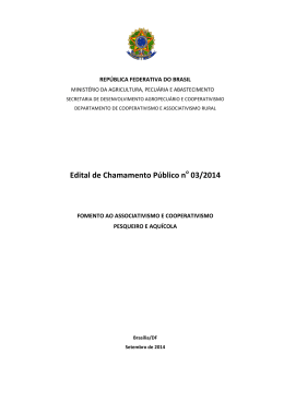 Edital - Minist&eacute;rio da Pesca e Aquicultura