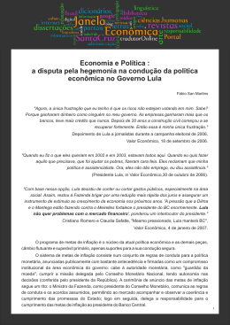 a disputa pela hegemonia na condu&ccedil;&atilde;o da pol&iacute;tica econ&ocirc;mica no