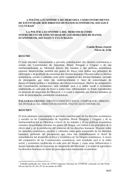 8605 a pol&iacute;tica econ&ocirc;mica do mercosul como