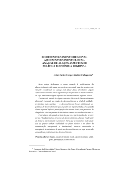 Do desenvolvimento regional ao desenvolvimento local. An&aacute;lise
