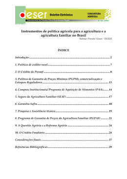 Instrumentos de política agrícola para a agricultura e a