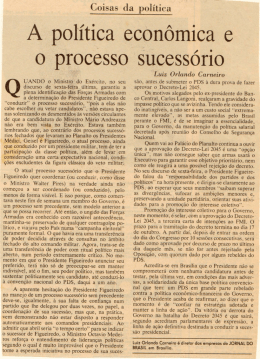 A política econômica e o processo sucessório