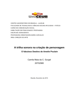 A trilha sonora na cria&ccedil;&atilde;o de personagem