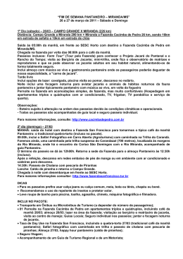 “FIM DE SEMANA PANTANElRO – MIRANDA/MS” 26 a 27 de