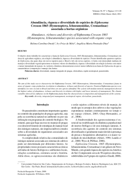 Abund&acirc;ncia, riqueza e diversidade de esp&eacute;cies de Eiphosoma