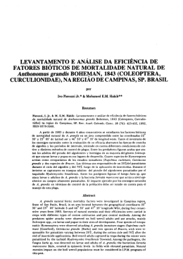 levantamento e análise da eficiencia de fatores bioticos de