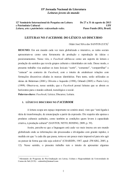 leituras no facebook: do l&eacute;xico ao discurso