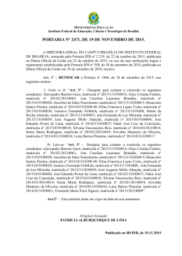 Portaria n.&ordm; 2471 de 19 de novembro de 2015