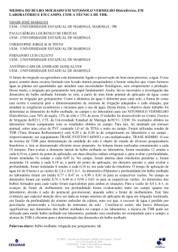 MEDIDA DO BULBO MOLHADO EM NITOSSOLO