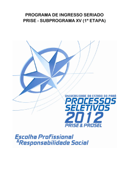 programa de ingresso seriado prise - subprograma xv (1&ordf; etapa)