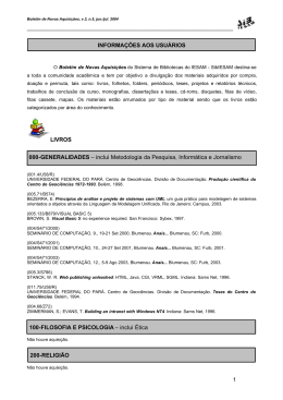 INFORMA&Ccedil;&Otilde;ES AOS USU&Aacute;RIOS LIVROS 000