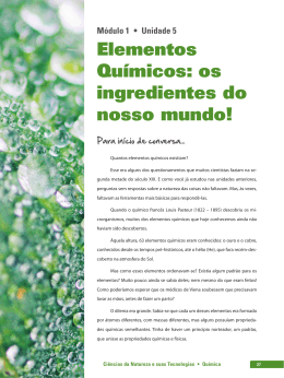 Elementos Qu&iacute;micos: os ingredientes do nosso mundo!