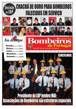 Jornal "Bombeiros de Portugal" – Edição 351 – dezembro 2015