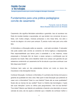 Fundamentos para uma prtica pedaggica: convite de casamento