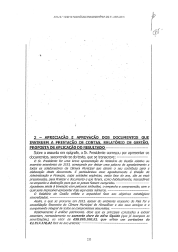 Ata da Reunião da Câmara Municipal