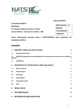 Nutri-Renal no tratamento dialítico