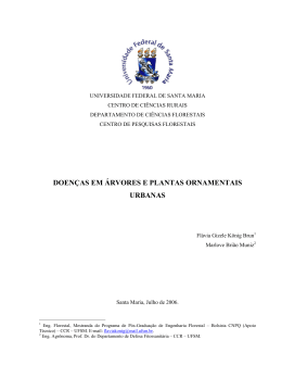 doen&ccedil;as em &aacute;rvores e plantas ornamentais urbanas