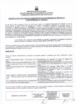PREFEITU DE PALMAS ~ SECRETARIA DE PLANJAMENTO E