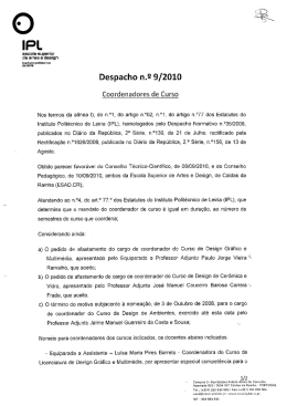 Despacho Nº 9/2010 - Coordenadores de Curso