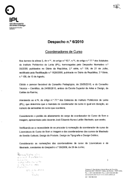 Despacho Nº 6/2010 - Coordenadores de Curso