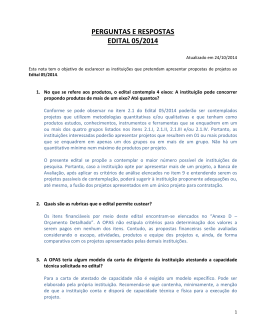 PERGUNTAS E RESPOSTAS - EDITAL 05_2014