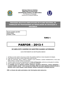 Prova tipo 1 - Diretoria de Processos Seletivos