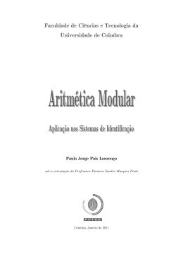 Veremos - Aplica&ccedil;&otilde;es da Aritm&eacute;tica Modular