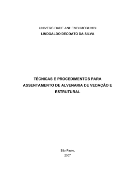 t&eacute;cnicas e procedimentos para assentamento de alvenaria