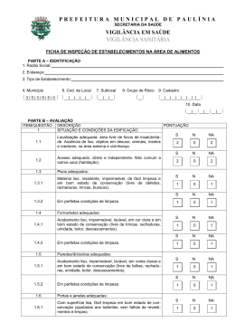 Vigil&acirc;ncia Sanit&aacute;ria - Atibaia - Prefeitura Municipal de Paul&iacute;nia