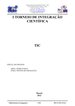 Edital - Pontes de Espaguete - Universidade Federal de Alagoas