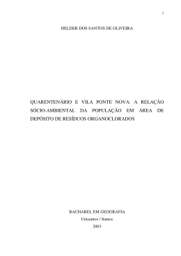 QUARENTEN&Aacute;RIO E VILA PONTE NOVA: A RELA&Ccedil;&Atilde;O