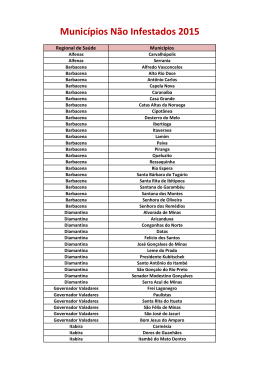 Municipios não infestados 2015
