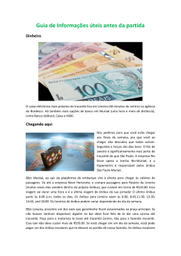 Guia de Informa&ccedil;&otilde;es &uacute;teis antes da partida