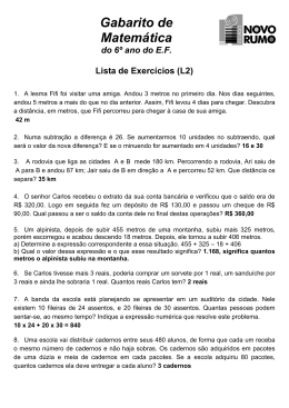 Gabaritos da Lista L2 de Matemática - 6º ano do E.F